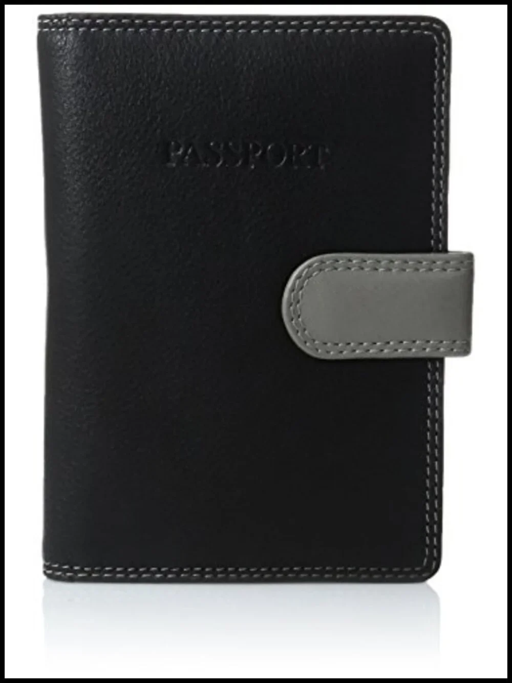 Genuine Leather RFID Blocking Passport Wallet with Credit Card Slots